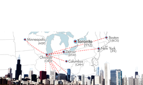 Toronto to Boston, New York, Chicago, Detroit freight